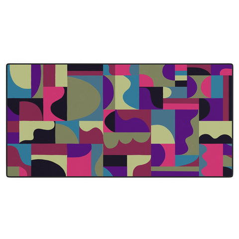 Gigi Rosado Geometric collage patchouli Desk Mat