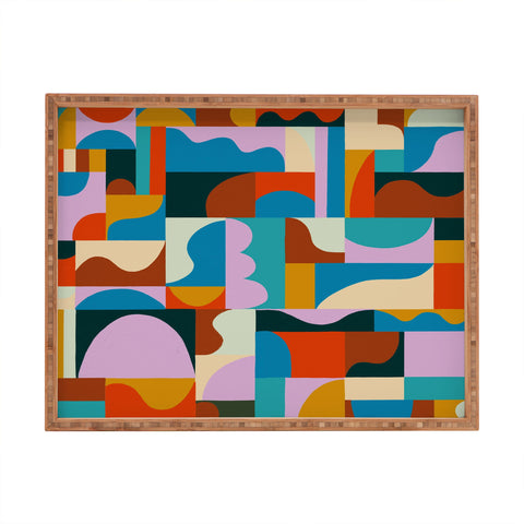 Gigi Rosado Geometric collage Rectangular Tray