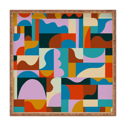 Gigi Rosado Geometric collage Square Tray