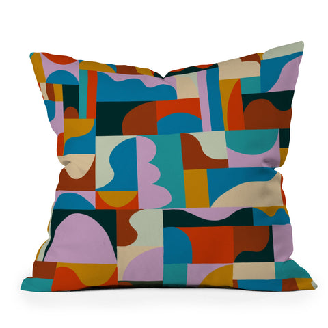 Gigi Rosado Geometric collage Throw Pillow