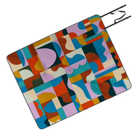 Gigi Rosado Geometric collage Picnic Blanket