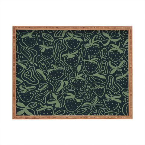 Gigi Rosado Green strawberries Rectangular Tray