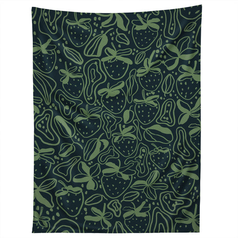 Gigi Rosado Green strawberries Tapestry