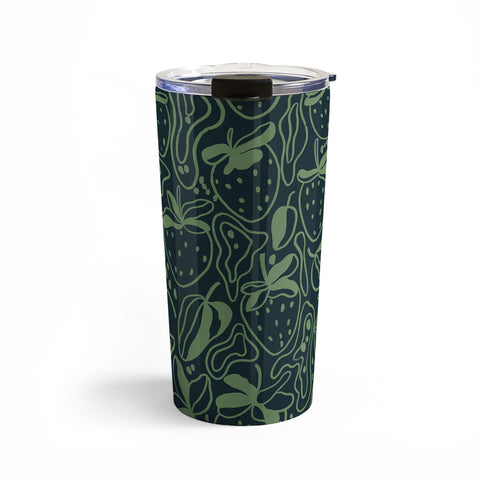 Gigi Rosado Green strawberries Travel Mug