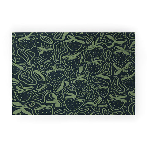 Gigi Rosado Green strawberries Welcome Mat
