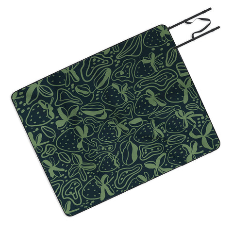 Gigi Rosado Green strawberries Picnic Blanket