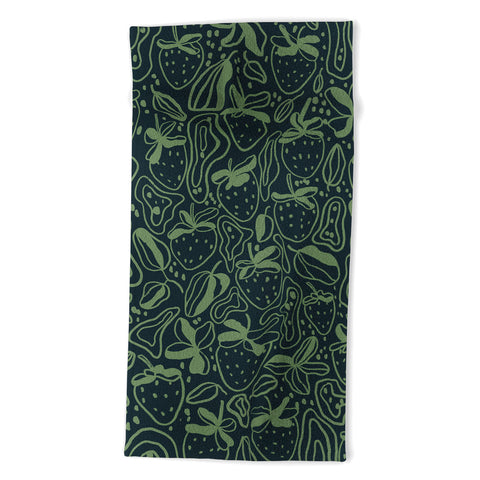 Gigi Rosado Green strawberries Beach Towel