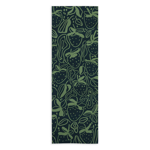 Gigi Rosado Green strawberries Yoga Towel