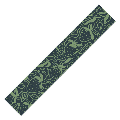 Gigi Rosado Green strawberries Table Runner
