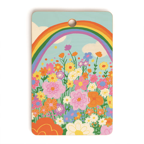 Gigi Rosado Happy rainbow Cutting Board Rectangle
