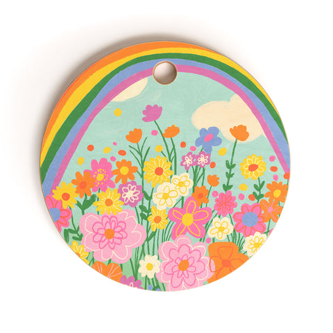 Gigi Rosado Happy rainbow Cutting Board Round