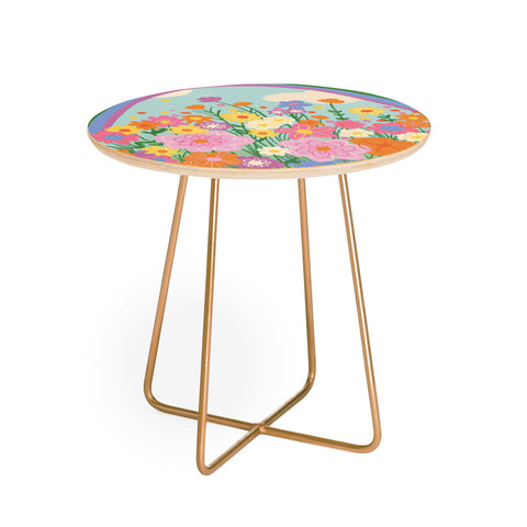 Gigi Rosado Happy rainbow Round Side Table