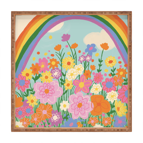 Gigi Rosado Happy rainbow Square Tray