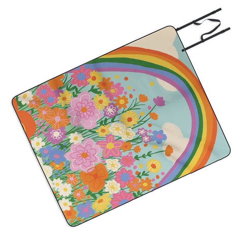 Gigi Rosado Happy rainbow Picnic Blanket