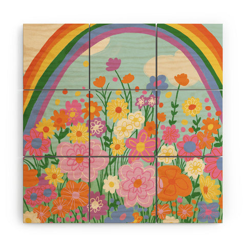 Gigi Rosado Happy rainbow Wood Wall Mural
