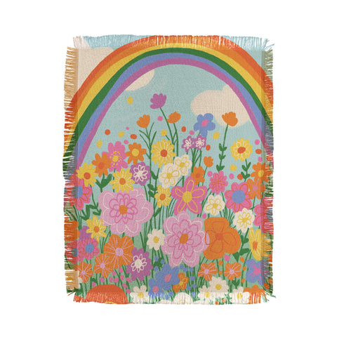 Gigi Rosado Happy rainbow Throw Blanket