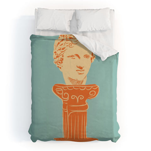Gigi Rosado Head on pedestal Duvet Cover