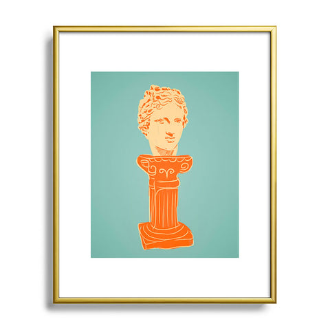 Gigi Rosado Head on pedestal Metal Framed Art Print