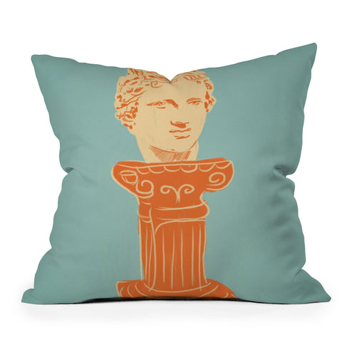 Gigi Rosado Head on pedestal Throw Pillow