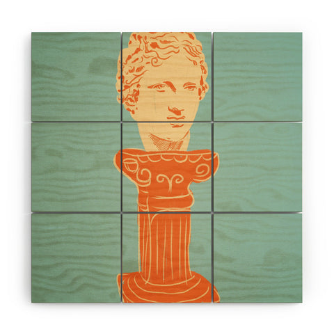 Gigi Rosado Head on pedestal Wood Wall Mural