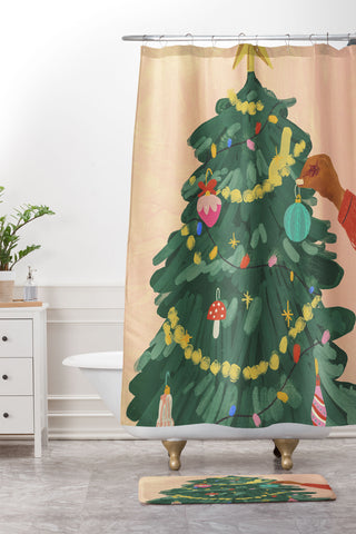 Gigi Rosado Holiday Season Shower Curtain And Mat
