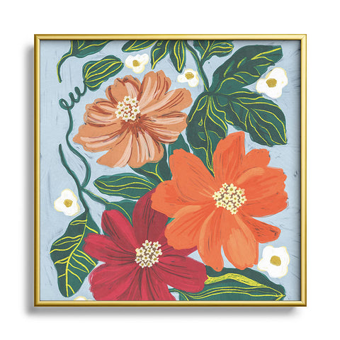 Gigi Rosado In full bloom II Square Metal Framed Art Print