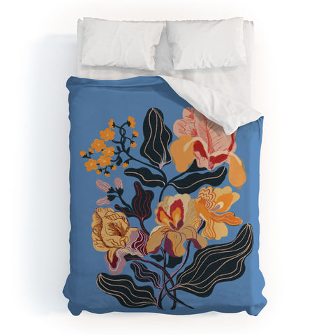 Gigi Rosado Iris dream blue Duvet Cover