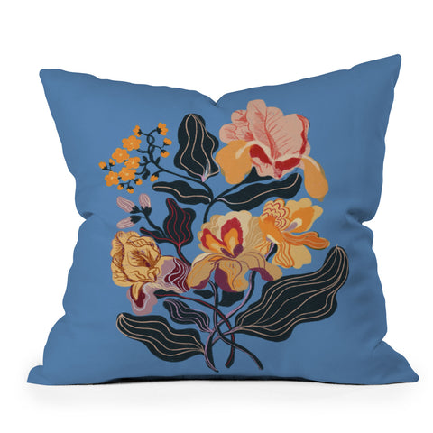 Gigi Rosado Iris dream blue Throw Pillow