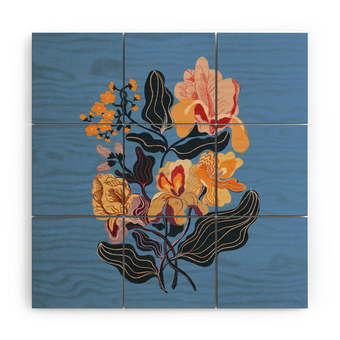 Gigi Rosado Iris dream blue Wood Wall Mural