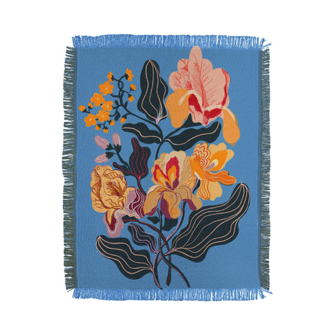 Gigi Rosado Iris dream blue Throw Blanket