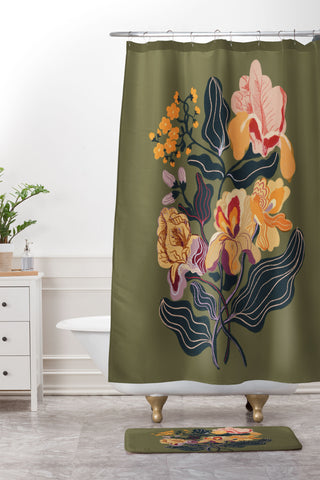 Gigi Rosado Iris dream Shower Curtain And Mat