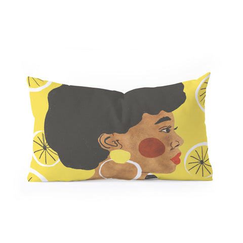 Gigi Rosado Lemonade I Oblong Throw Pillow