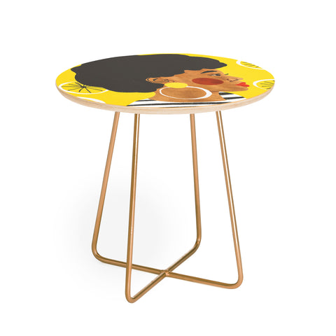 Gigi Rosado Lemonade I Round Side Table