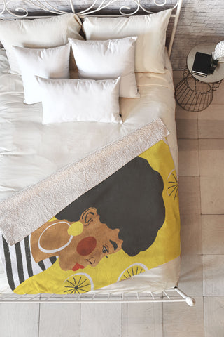 Gigi Rosado Lemonade I Fleece Throw Blanket