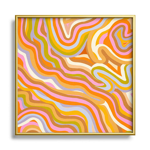 Gigi Rosado Liquid Marble Square Metal Framed Art Print