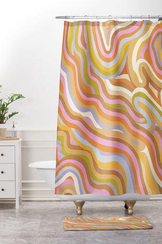 Gigi Rosado Liquid Marble Shower Curtain And Mat