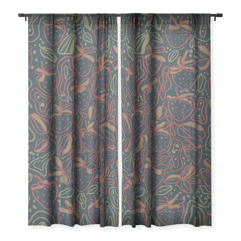 Gigi Rosado Lunar strawberries Sheer Non Repeat