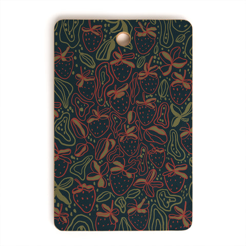 Gigi Rosado Lunar strawberries Cutting Board Rectangle