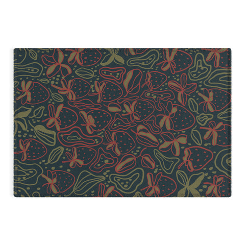 Gigi Rosado Lunar strawberries Outdoor Rug