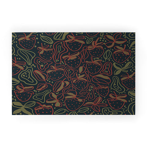 Gigi Rosado Lunar strawberries Welcome Mat