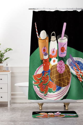 Gigi Rosado Milkshakes Shower Curtain And Mat
