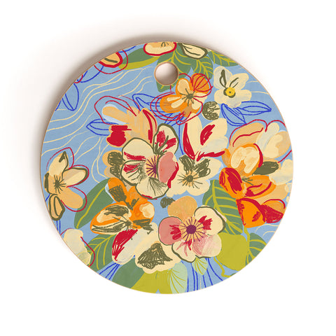 Gigi Rosado Morning oasis Cutting Board Round