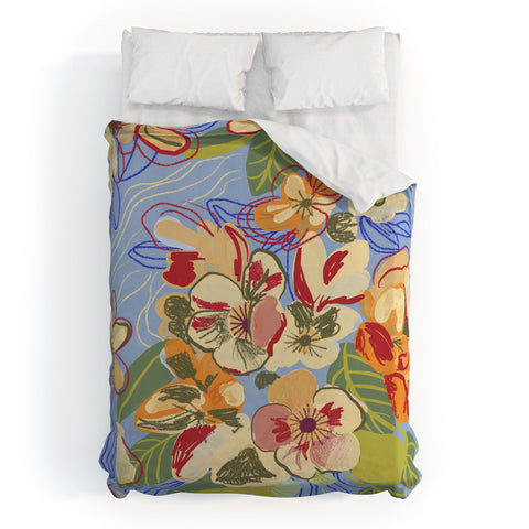 Gigi Rosado Morning oasis Duvet Cover