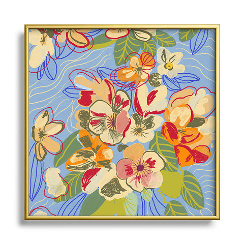 Gigi Rosado Morning oasis Square Metal Framed Art Print