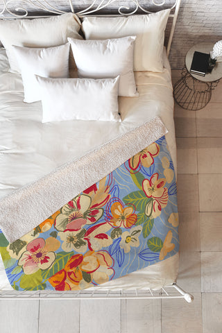 Gigi Rosado Morning oasis Fleece Throw Blanket