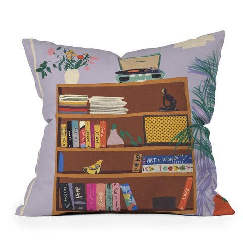 Gigi Rosado My library Outdoor Throw Pillow