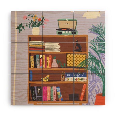 Gigi Rosado My library Wood Wall Mural