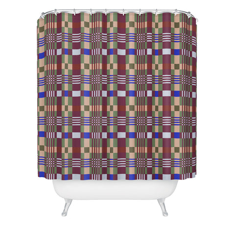 Gigi Rosado Natural haze check Shower Curtain