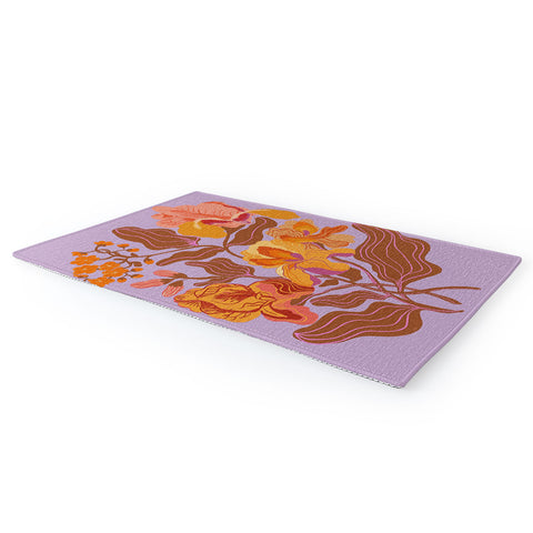 Gigi Rosado Orange flowers I Area Rug