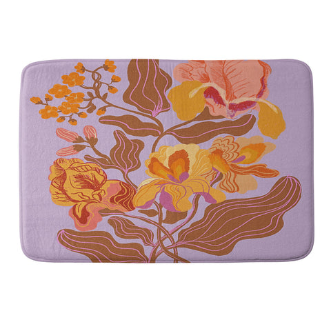 Gigi Rosado Orange flowers I Memory Foam Bath Mat